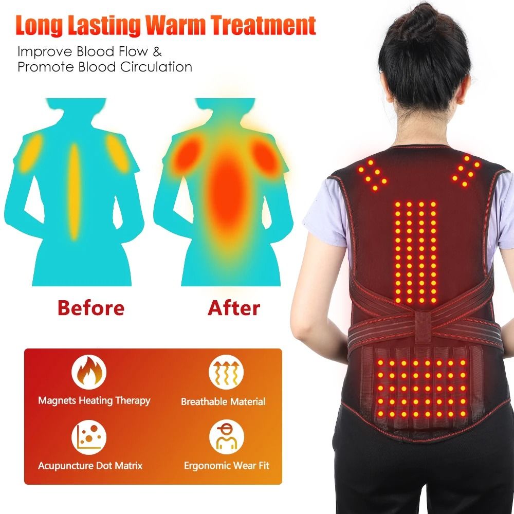 Tourmaline Self Heating Waist Brace Lumbar Support Belt With Thermal Warmth 7