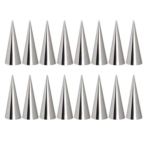 16 Piece Cream Horn Molds Pastry Cone Roll Molds for Croissants and Desserts
