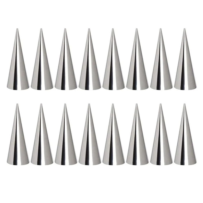16 Piece Cream Horn Molds Pastry Cone Roll Molds For Croissants And Desserts 0