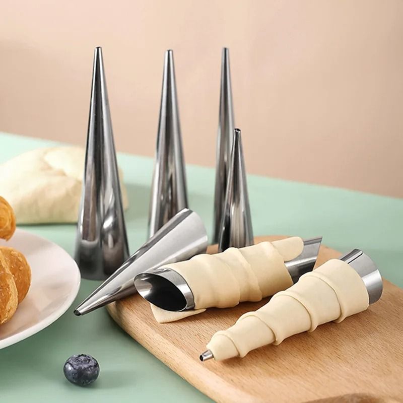 16 Piece Cream Horn Molds Pastry Cone Roll Molds For Croissants And Desserts 7