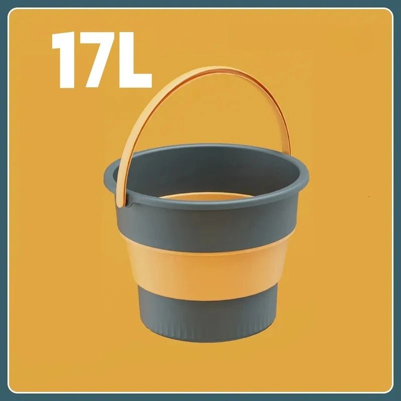 Folding Portable Bucket With Lid Collapsible Silicone Bucket For Camping And Home 8