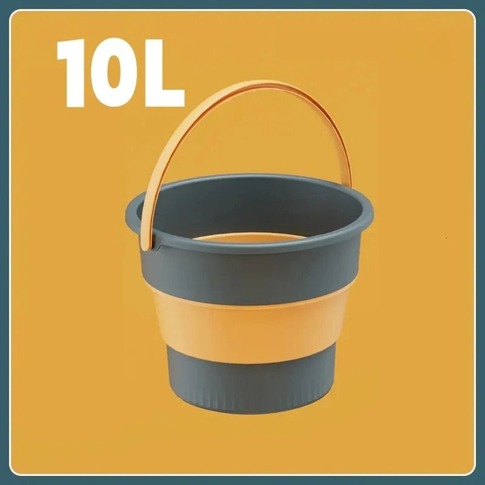 Folding Portable Bucket With Lid Collapsible Silicone Bucket For Camping And Home 7