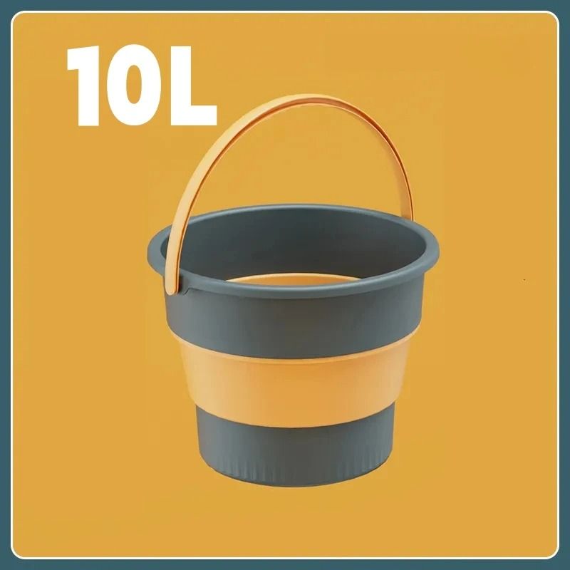 Folding Portable Bucket With Lid Collapsible Silicone Bucket For Camping And Home 7