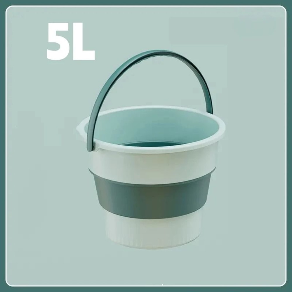 Folding Portable Bucket With Lid Collapsible Silicone Bucket For Camping And Home 3
