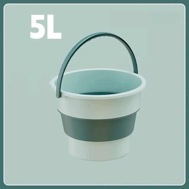 Folding Portable Bucket With Lid Collapsible Silicone Bucket For Camping And Home 3