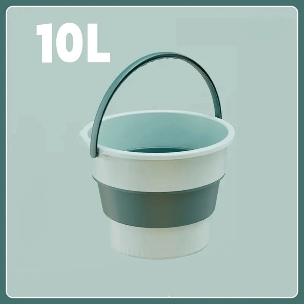 Folding Portable Bucket With Lid Collapsible Silicone Bucket For Camping And Home 4