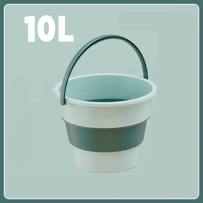 Folding Portable Bucket With Lid Collapsible Silicone Bucket For Camping And Home 4