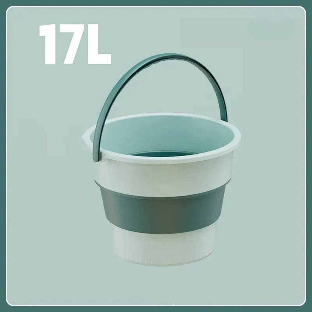 Folding Portable Bucket With Lid Collapsible Silicone Bucket For Camping And Home 5