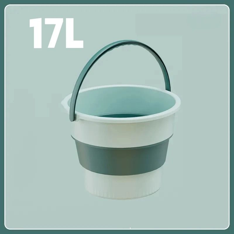 Folding Portable Bucket With Lid Collapsible Silicone Bucket For Camping And Home 5