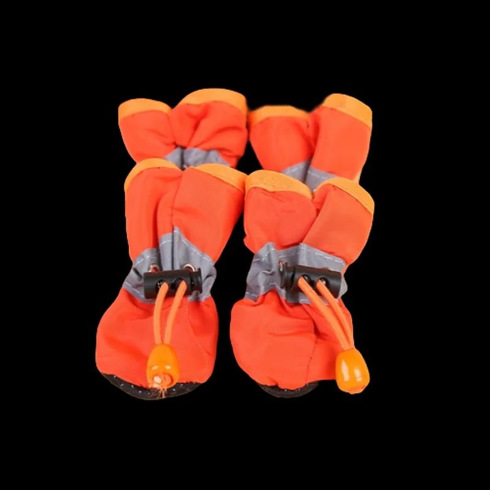 4 Piece Waterproof Dog Shoes Anti Slip Pet Boots For Small Dogs And Cats 4
