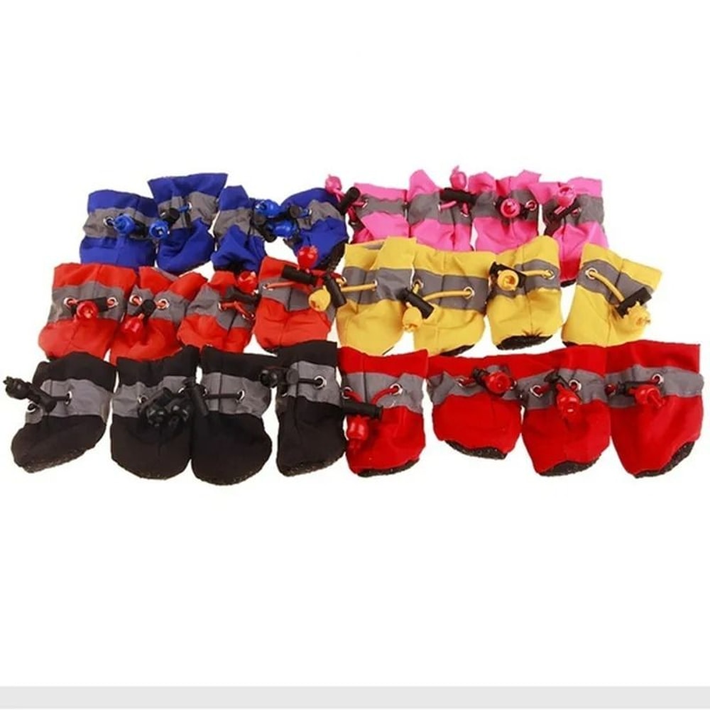 4 Piece Waterproof Dog Shoes Anti Slip Pet Boots For Small Dogs And Cats 7