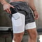 Mens Running Shorts 2 In 1 Quick Dry Workout Training Gym Shorts Camo Style 1