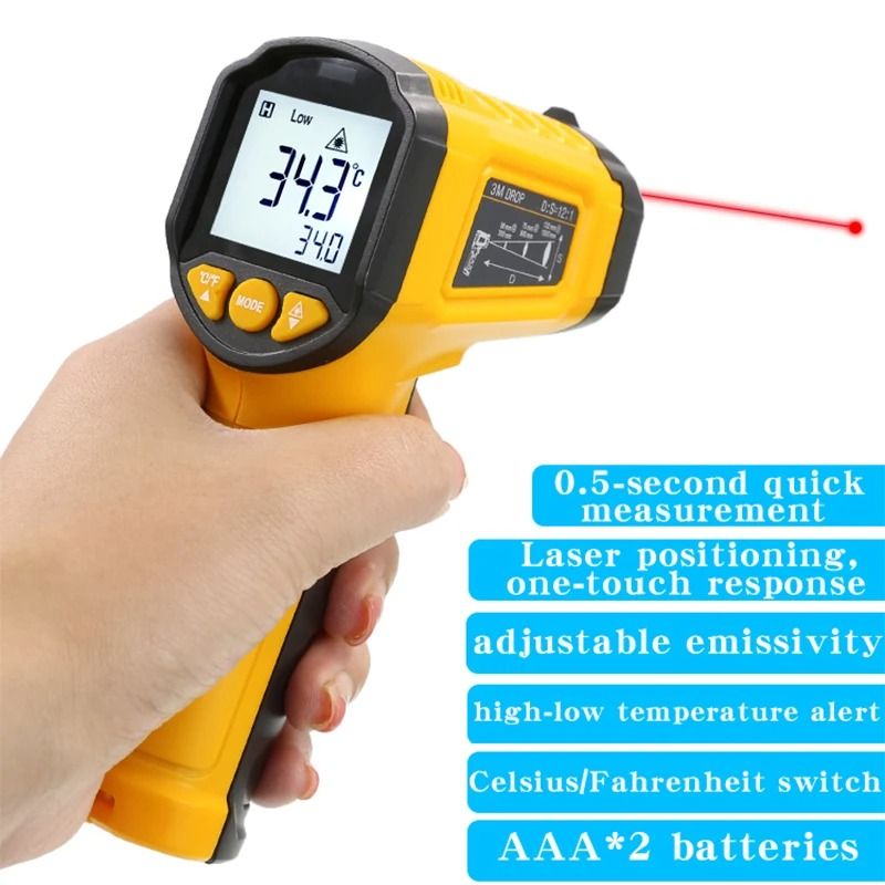 TS380 Infrared Thermometer Gun Non Contact Handheld Industrial Temperature Gauge 6