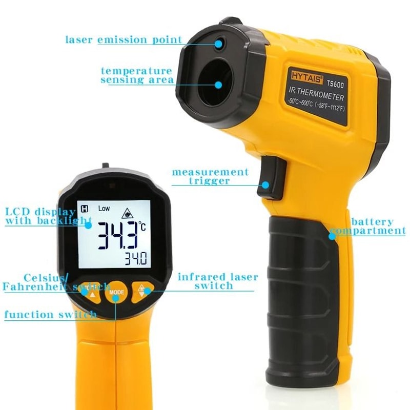 TS380 Infrared Thermometer Gun Non Contact Handheld Industrial Temperature Gauge 9