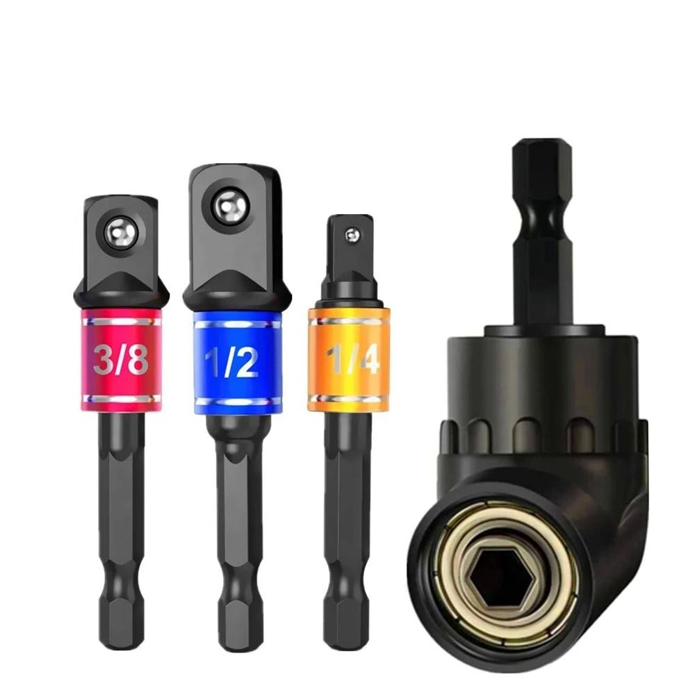 Impact Grade 105 Degree Angle Drill Adapter Right Angle Screwdriver Attachment Extension 4