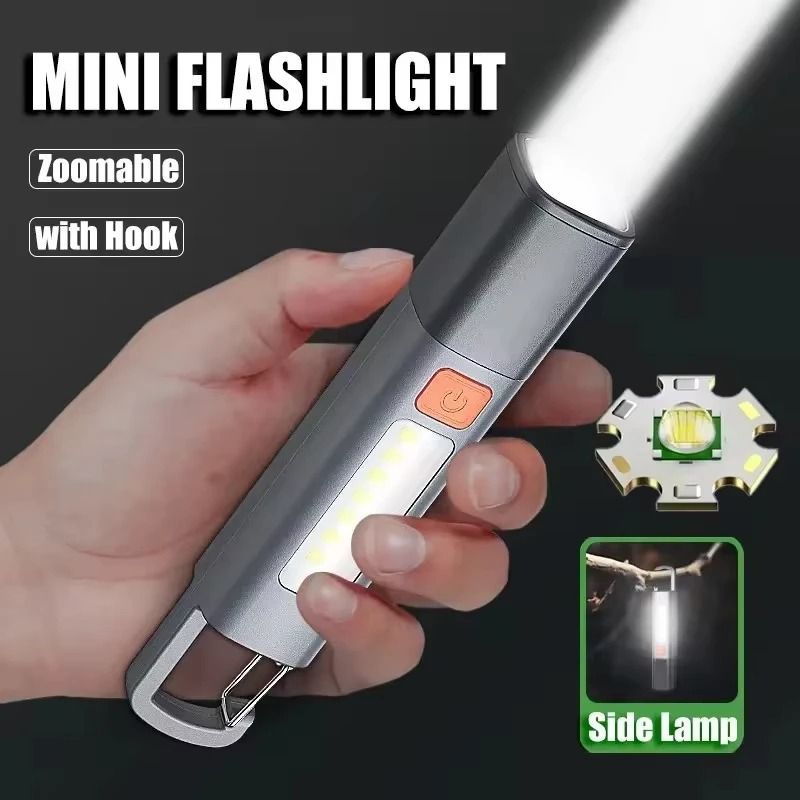 P70 Ultra Bright Flashlight Rechargeable Tactical LED Zoom Light With Built In Battery 7