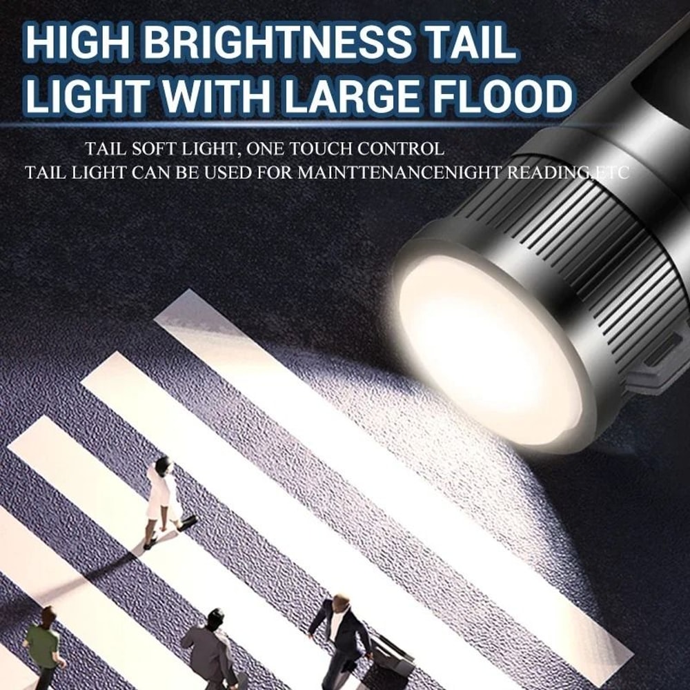 P70 Ultra Bright Flashlight Rechargeable Tactical LED Zoom Light With Built In Battery 13