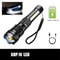 XHP50 LED Flashlight USB Rechargeable Waterproof Zoom Torch With Side Light 1