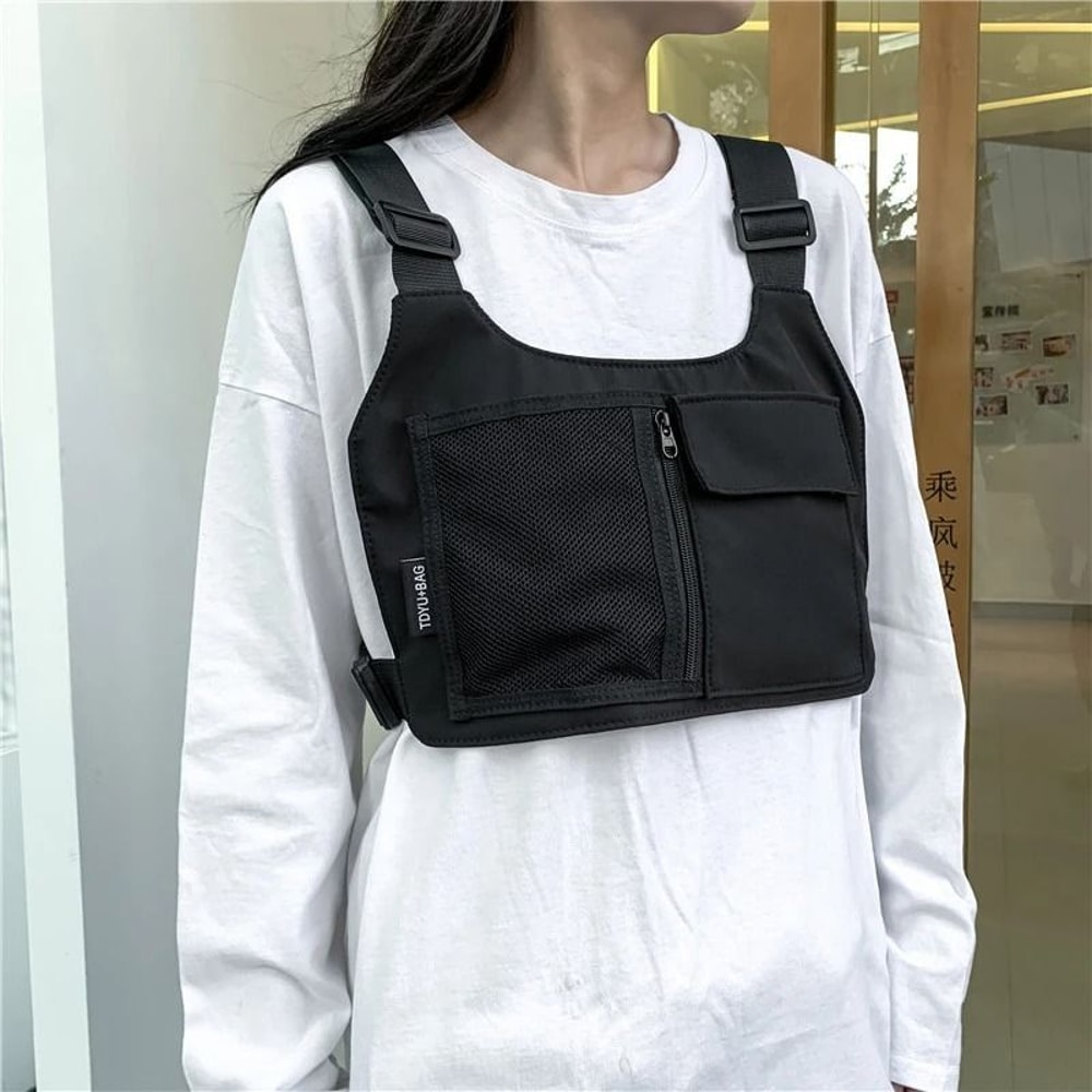 Chest Rig Bag Tactical Chest Bag Nylon Streetwear Chest Harness Unisex Vest Pack 7