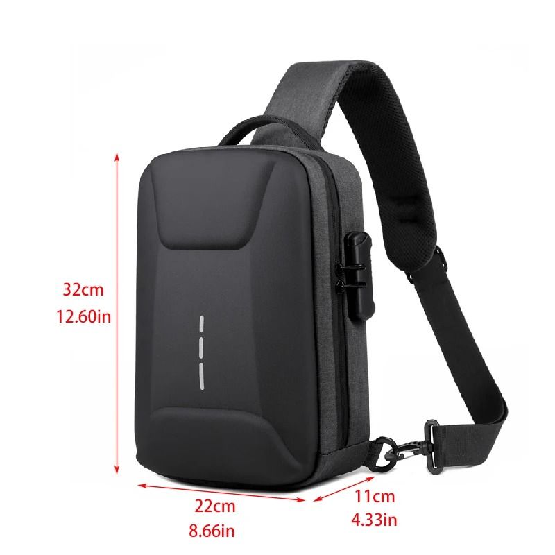 Anti Theft Crossbody Bag Combination Lock Chest Pack USB Charging Mens Travel Sling Bag 5