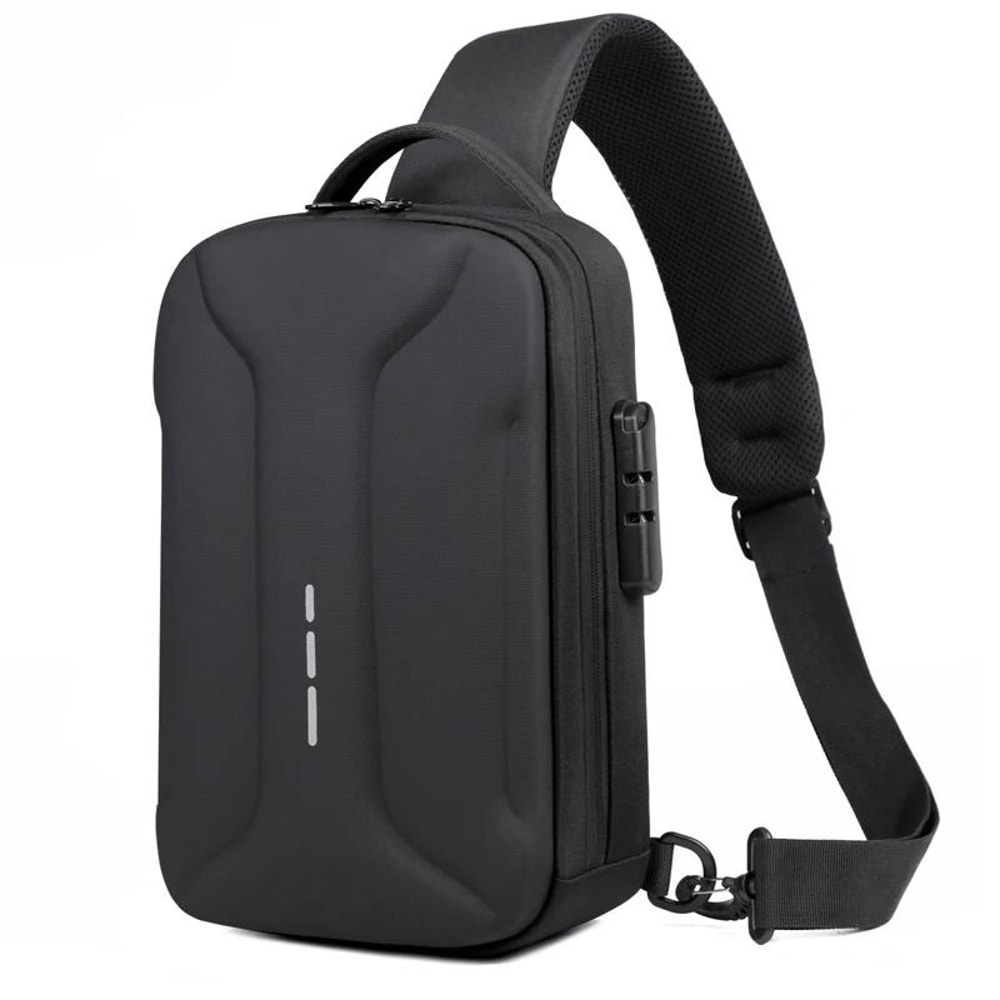 Anti Theft Crossbody Bag Combination Lock Chest Pack USB Charging Mens Travel Sling Bag 1