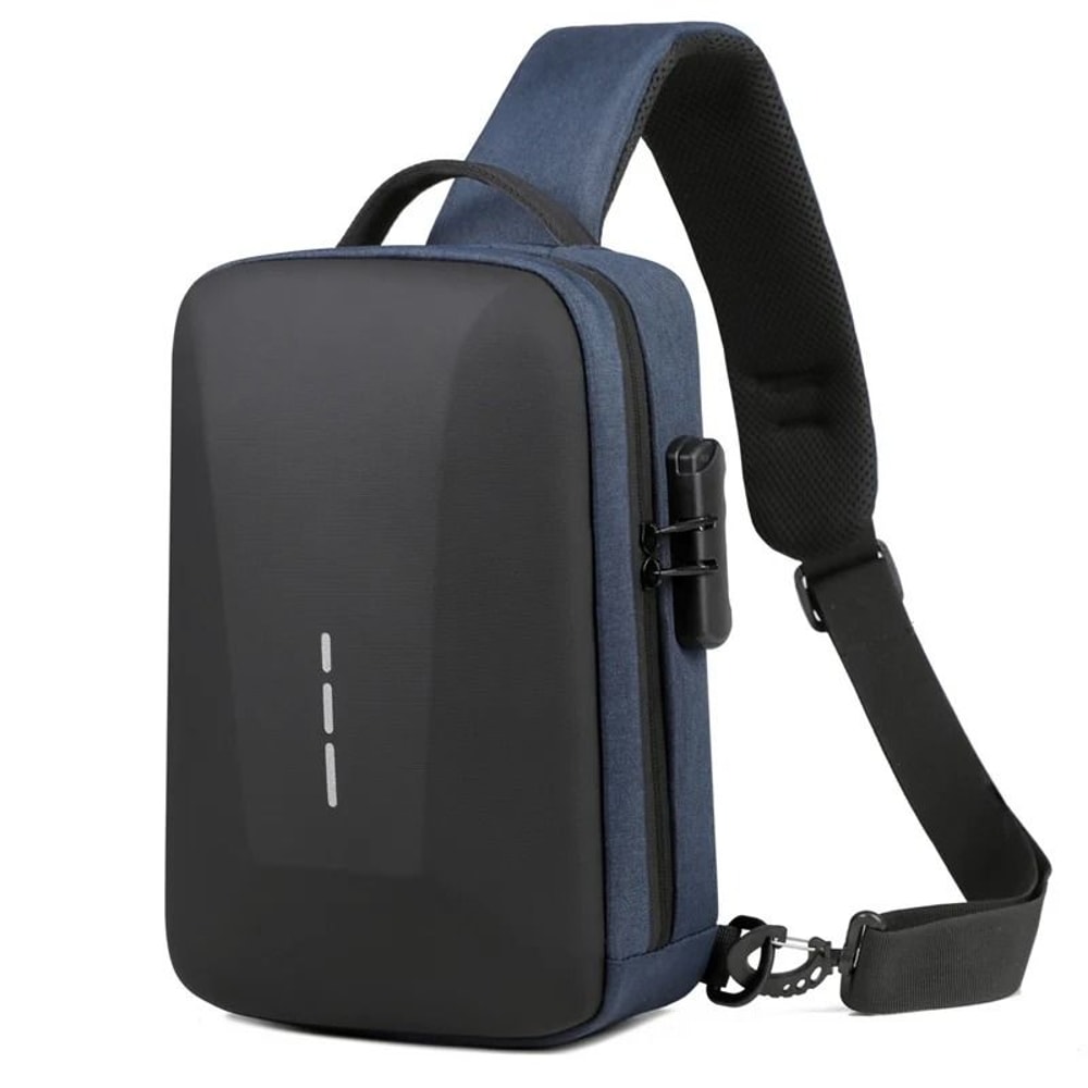 Anti Theft Crossbody Bag Combination Lock Chest Pack USB Charging Mens Travel Sling Bag 3
