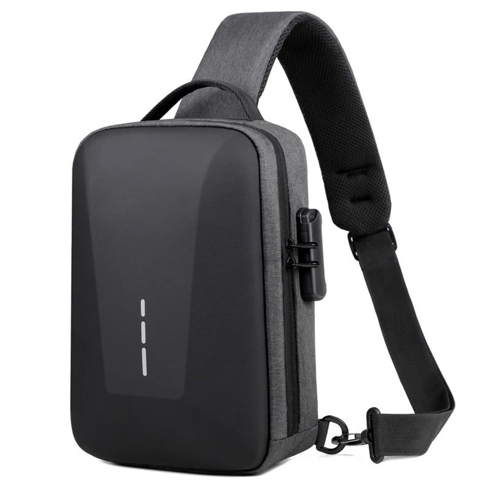 Anti Theft Crossbody Bag Combination Lock Chest Pack USB Charging Mens Travel Sling Bag 12