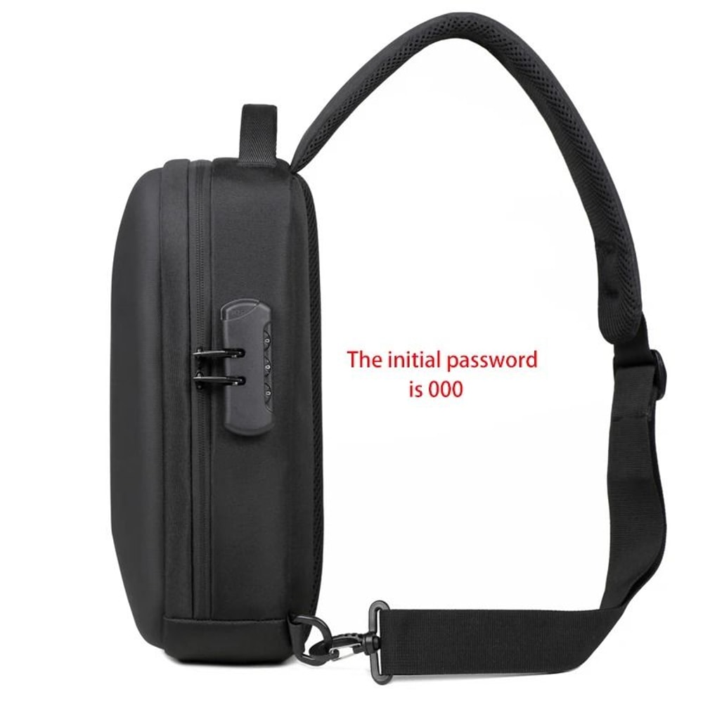 Anti Theft Crossbody Bag Combination Lock Chest Pack USB Charging Mens Travel Sling Bag 13