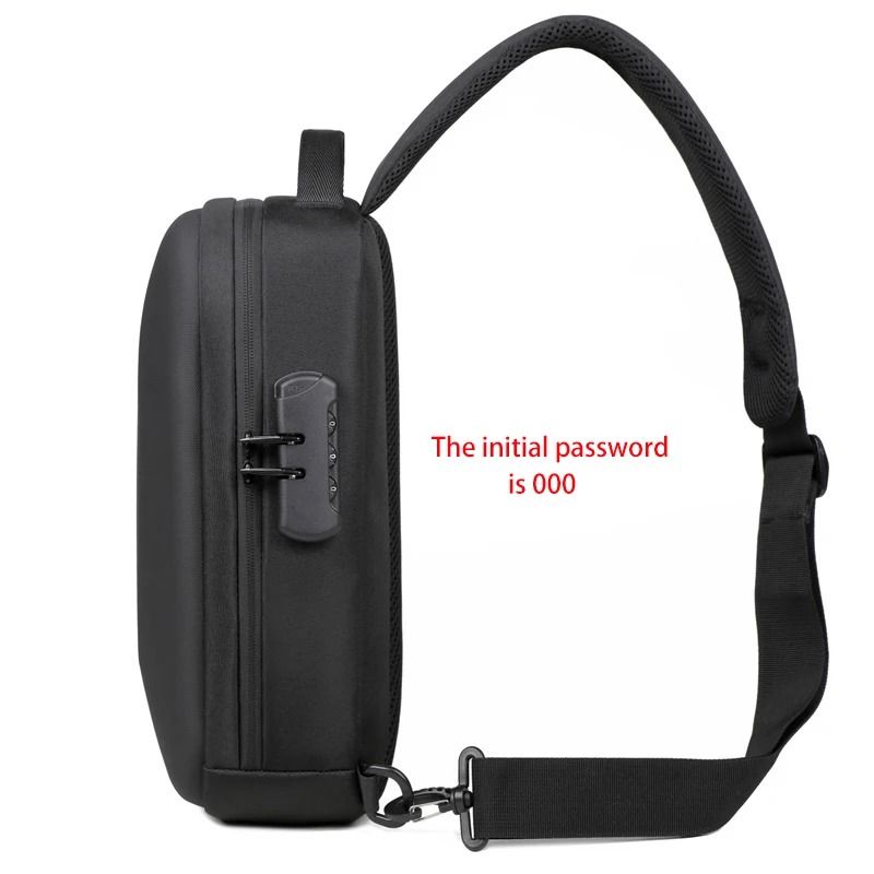 Anti Theft Crossbody Bag Combination Lock Chest Pack USB Charging Mens Travel Sling Bag 13