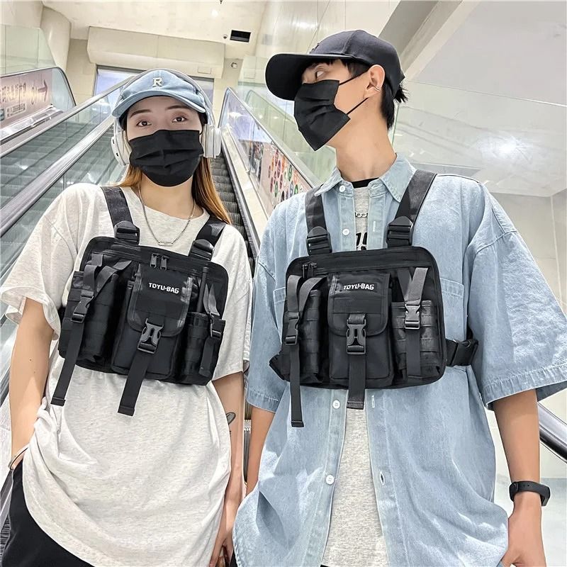 Streetwear Chest Bag Tactical Vest Backpack Unisex Chest Pack Mens Travel Sport Rig 8