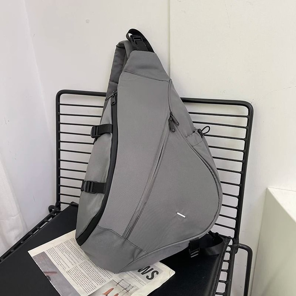 Large Capacity Sling Bag Mens Chest Bag Nylon Crossbody Travel Shoulder Student Backpack 2