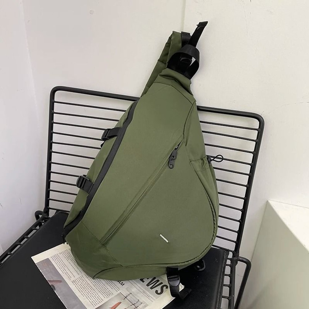 Large Capacity Sling Bag Mens Chest Bag Nylon Crossbody Travel Shoulder Student Backpack 3