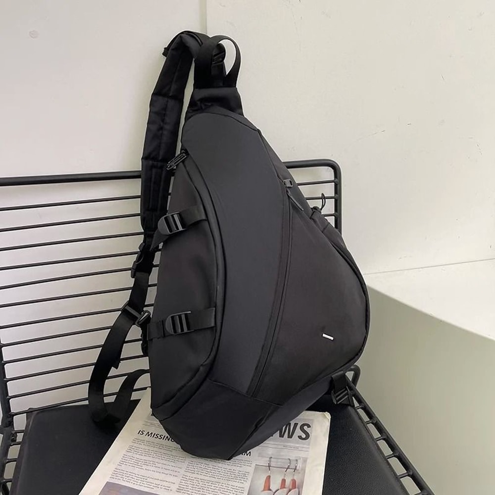 Large Capacity Sling Bag Mens Chest Bag Nylon Crossbody Travel Shoulder Student Backpack 5