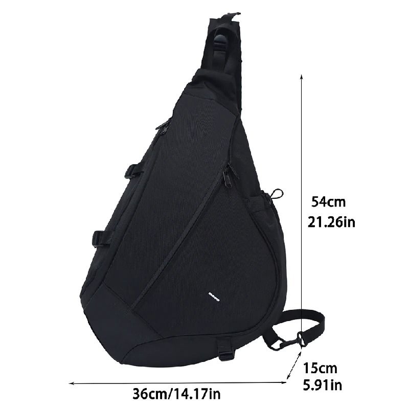 Large Capacity Sling Bag Mens Chest Bag Nylon Crossbody Travel Shoulder Student Backpack 4