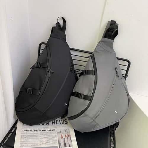 Large Capacity Sling Bag Mens Chest Bag Nylon Crossbody Travel Shoulder Student Backpack