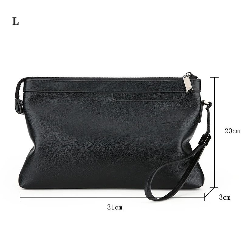 Mens Clutch Bag PU Leather Wallet Business Envelope Phone Travel Pouch 2