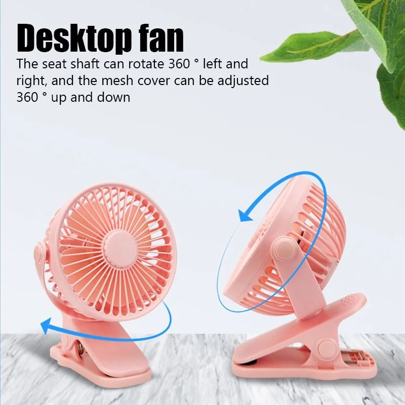 Portable USB Mini Clip Fan Quiet Desk Fan For Dorm Office And Travel 5