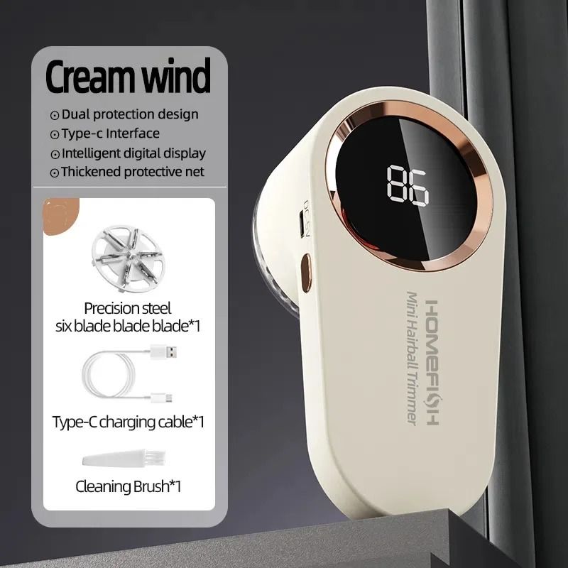 HOMEFISH USB Rechargeable Lint Remover Fabric Shaver For Clothes And Upholstery 2