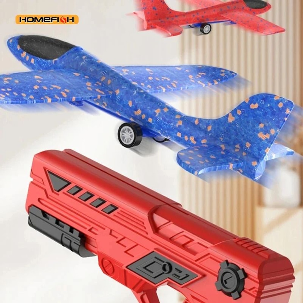 Kids Foam Airplane Toy Glider Plane Launcher For Outdoor Play 7