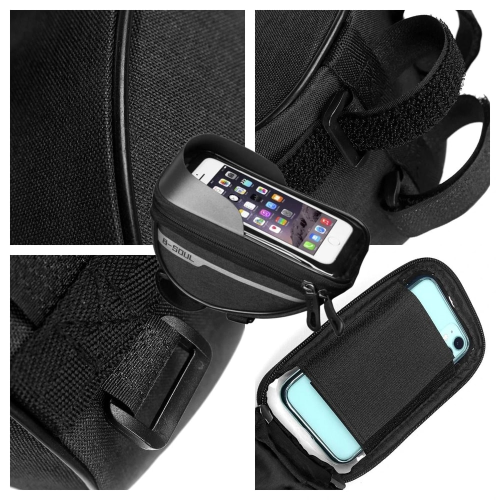 Waterproof Bicycle Handlebar Bag With Bike Phone Holder Storage Pouch 5
