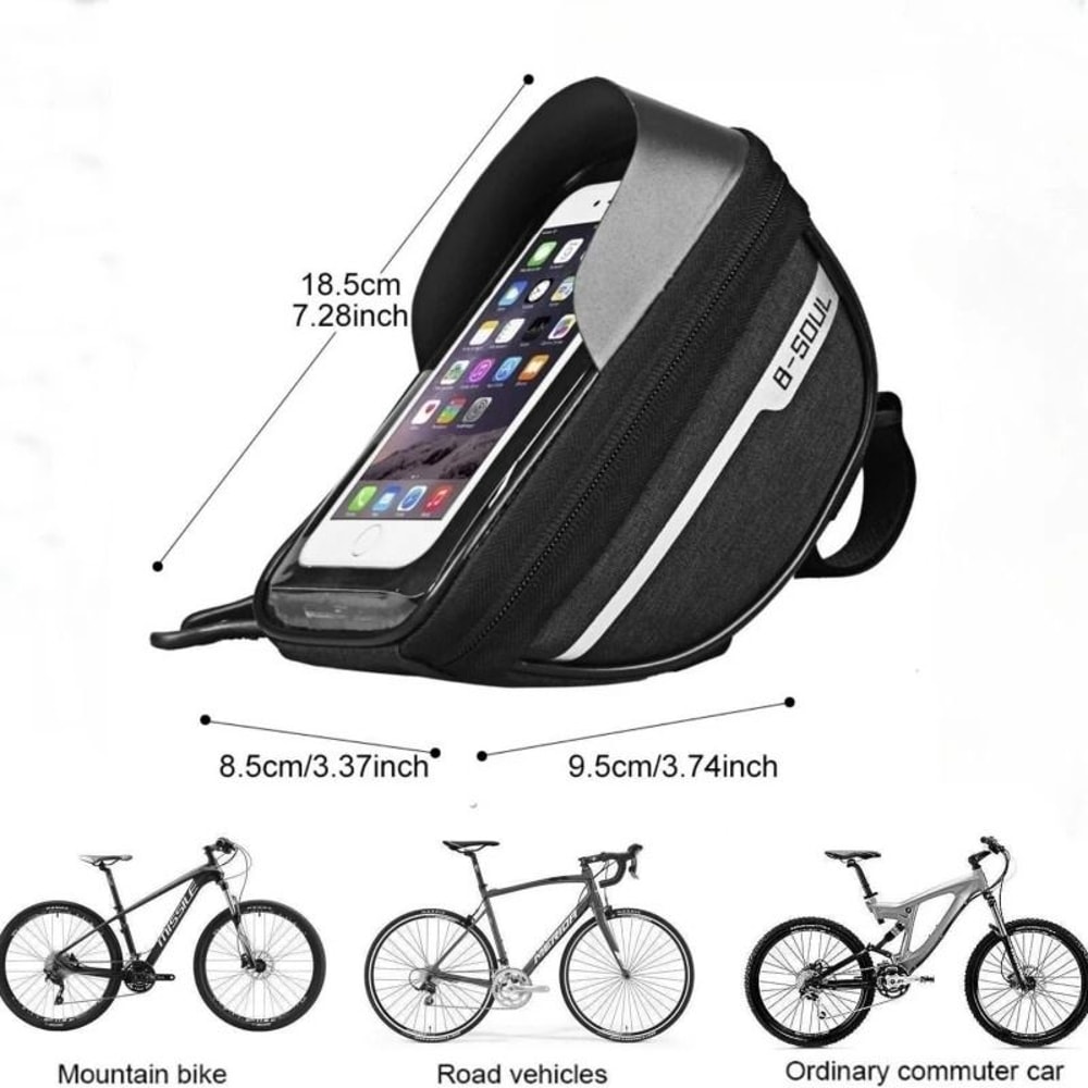 Waterproof Bicycle Handlebar Bag With Bike Phone Holder Storage Pouch 6