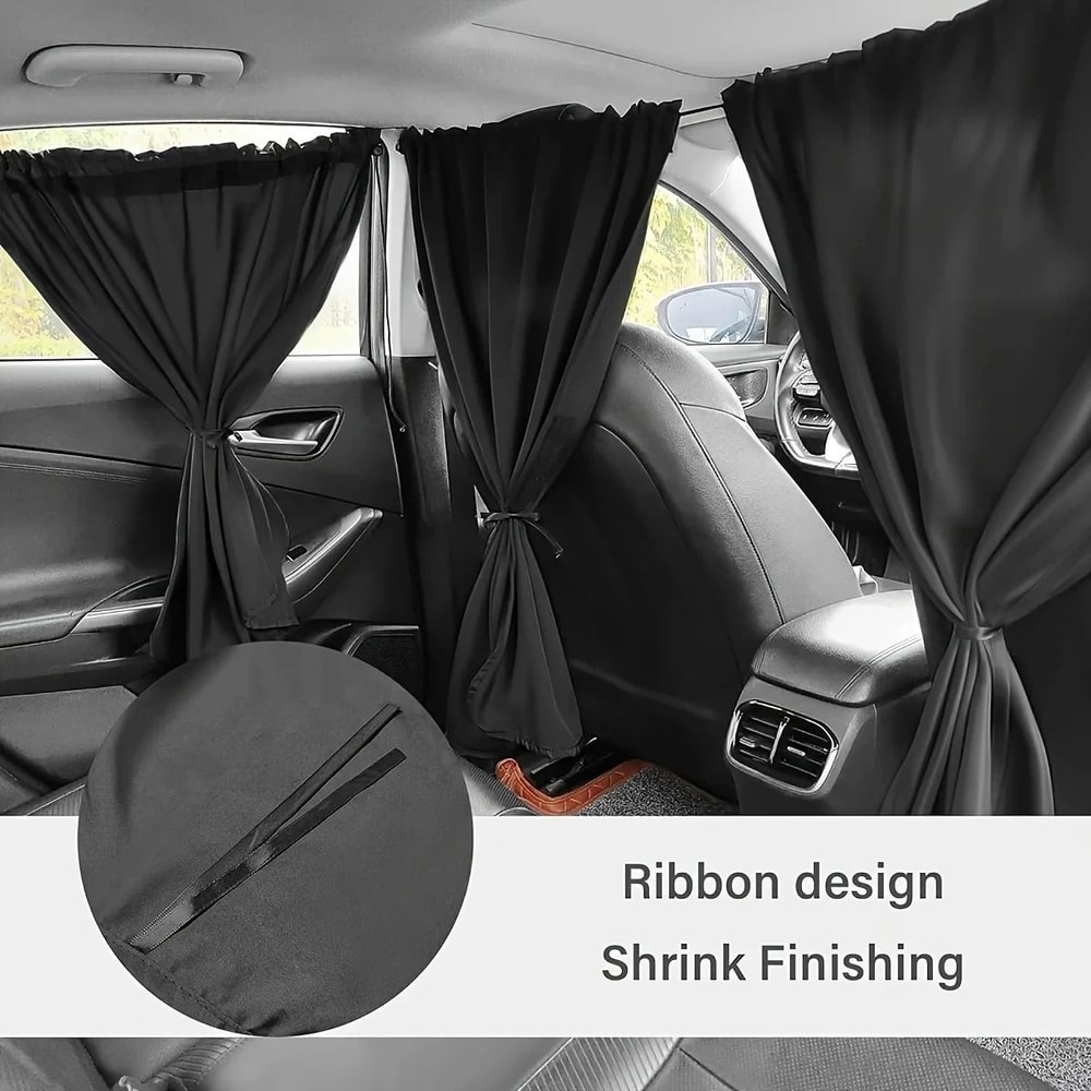 4 Pcs Car Privacy Curtain Set Travel Window Shade For Car Camping And Rest 3