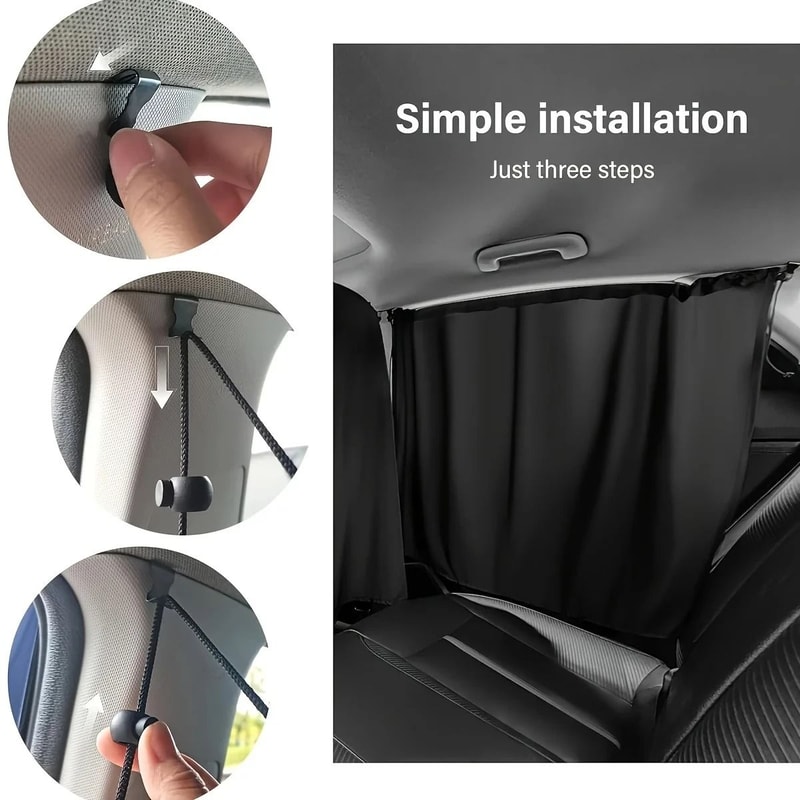 4 Pcs Car Privacy Curtain Set Travel Window Shade For Car Camping And Rest 4