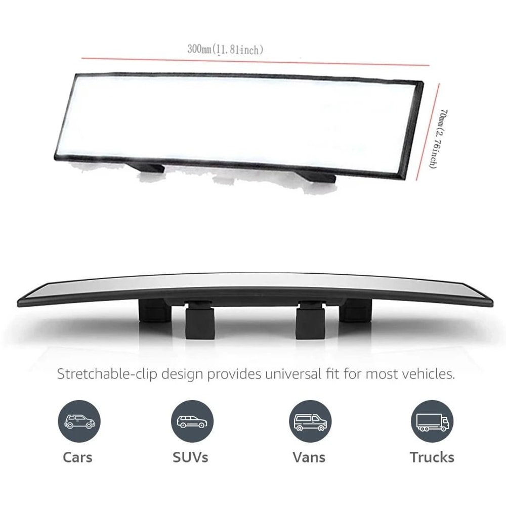 Universal Wide Angle Rearview Mirror Anti Glare Convex Car Interior Mirror For Safer Driving 4
