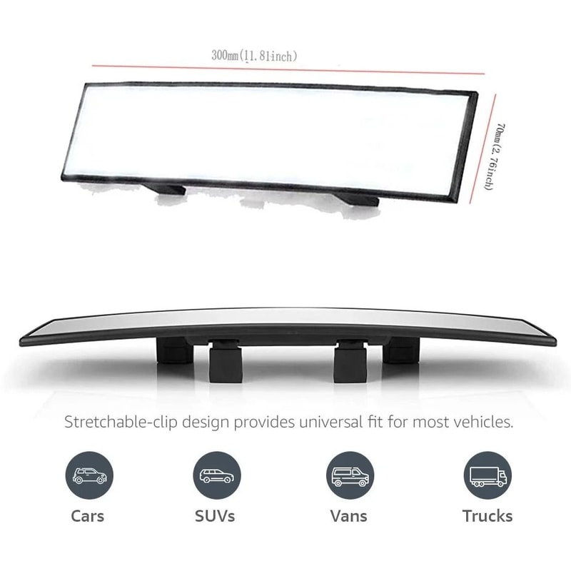 Universal Wide Angle Rearview Mirror Anti Glare Convex Car Interior Mirror For Safer Driving 4