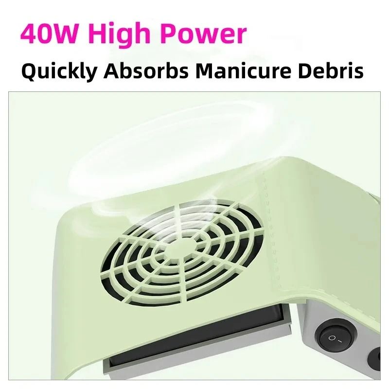 80W Nail Dust Collector Nail Vacuum Cleaner With Dual Fans Manicure Dust Extractor Machine 5