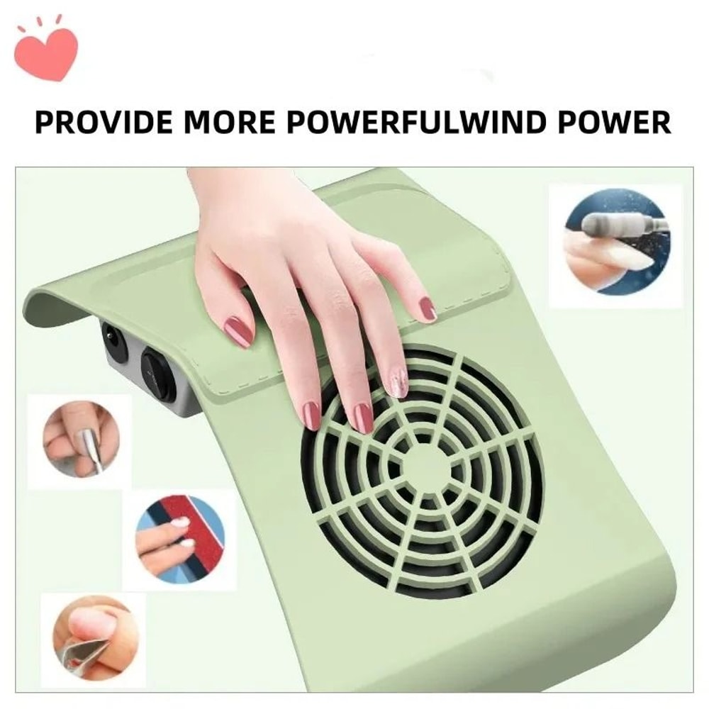 80W Nail Dust Collector Nail Vacuum Cleaner With Dual Fans Manicure Dust Extractor Machine 0