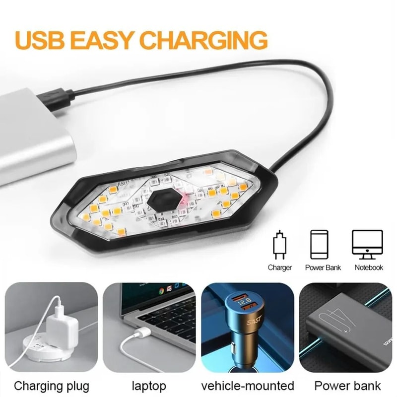 Wireless Bike Turn Signal Light USB Rechargeable LED Bicycle Rear Tail Light With Remote Control 2