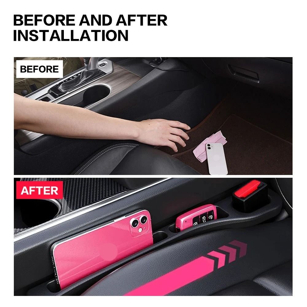 HOMEFISH 2pcs Car Seat Gap Filler Seat Gap Stopper Interior Trim Accessories For Most Vehicles 4