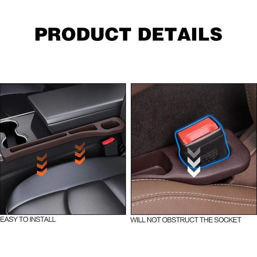 HOMEFISH 2pcs Car Seat Gap Filler Seat Gap Stopper Interior Trim Accessories For Most Vehicles 6